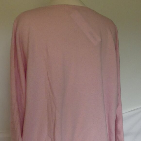Notshy Pink 100% Cashmere Faustine V Neck Poncho Style Sweater Small Medium - Picture 6 of 9